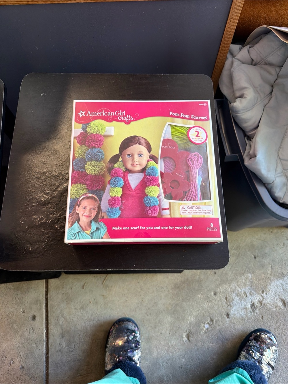 NIB American Girl Pom-Pom Scarves Kit - Pink & Multicolor